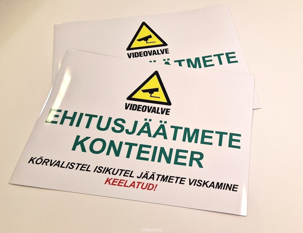 Infokleebis Ehitusjäätmete konteiner