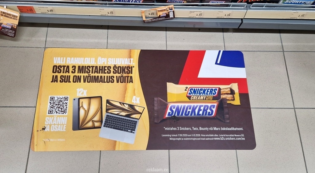 Ristkülikukujuline põrandakleebis – Snickers
