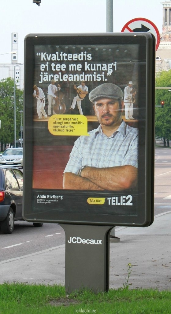 Tele 2 reklaam JCDecaux reklaampinnal 