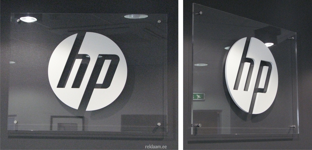 Hewlett Packard seinalogo alusel 3D
