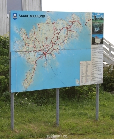 Saare Maakonna kaart - reklaamtahvel metallkonstruktsioonil
