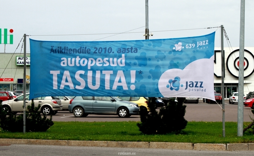 Jazz pesula reklaambanner lipukangast