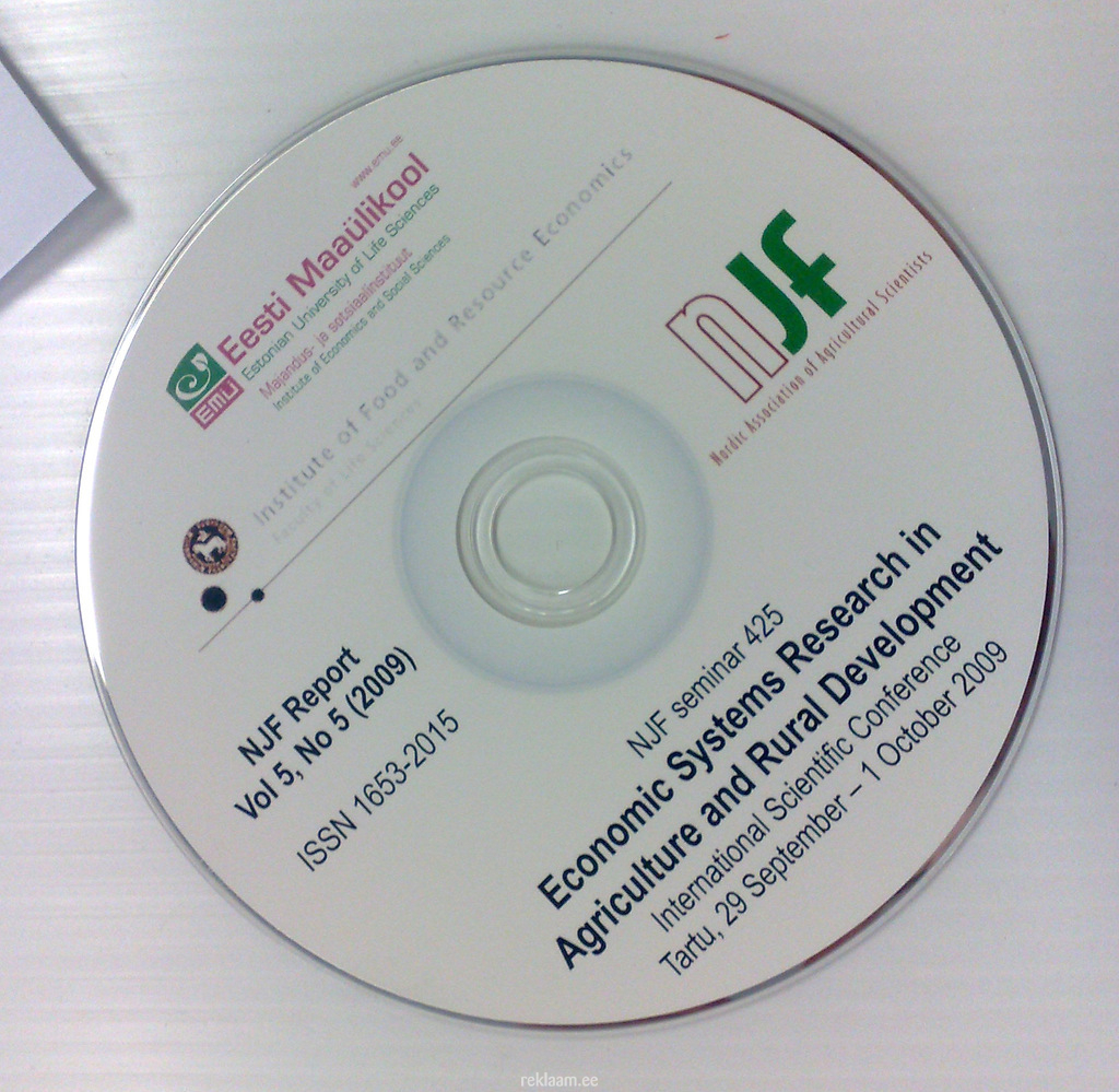Eesti Maaülikooli trükitud CD plaat 