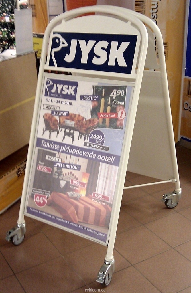 JYSK ratastel reklaamkolmnurk