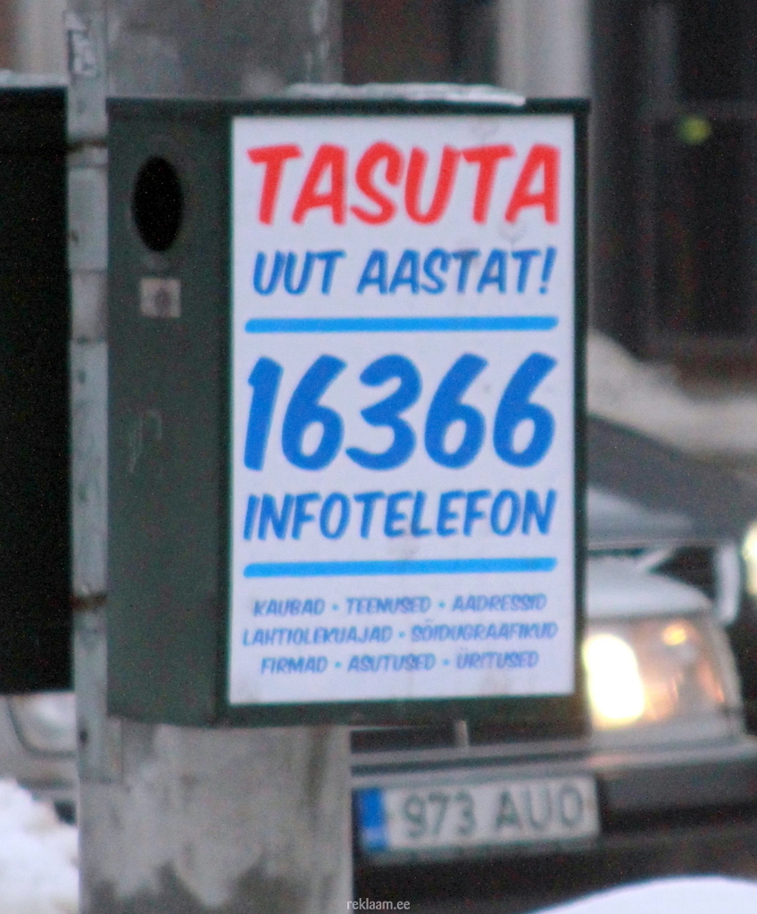 Infotelefon reklaam prügikastil