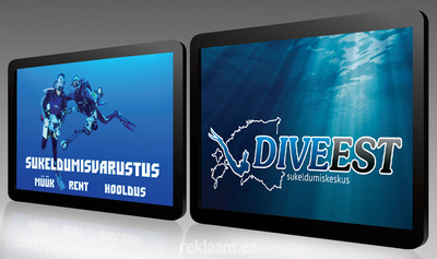 Sukeldumiskeskuse reklaamkleebised
