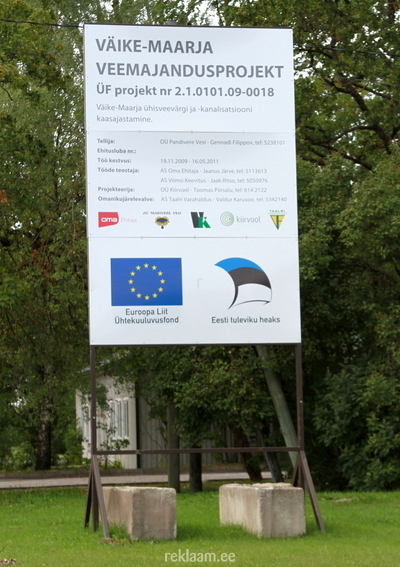 EU toetuse logoga reklaamtahvel