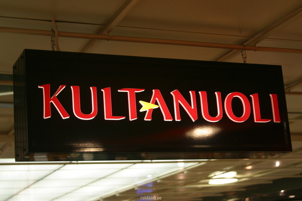 Kultanuoli valgusreklaam