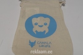 Camala logoga riidest kotike