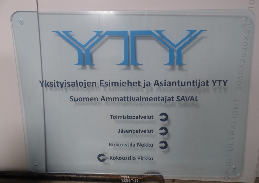 YTY pleksiklaasist silt