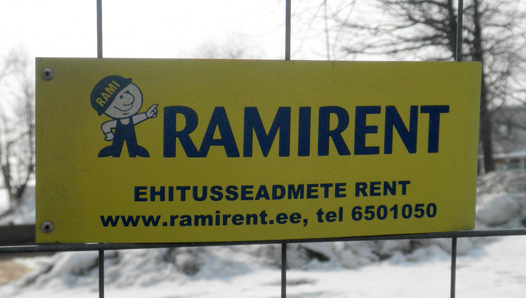 Ramirent alumiiniumist reklaamsilt