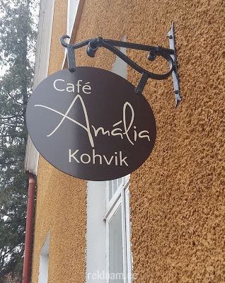 Kahepoolne reklaamsilt - Cafe Amalia