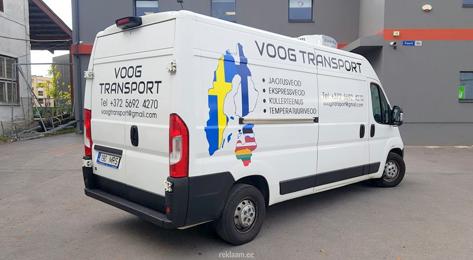 Reklaamkleebised kaubikule, Voog Transport 