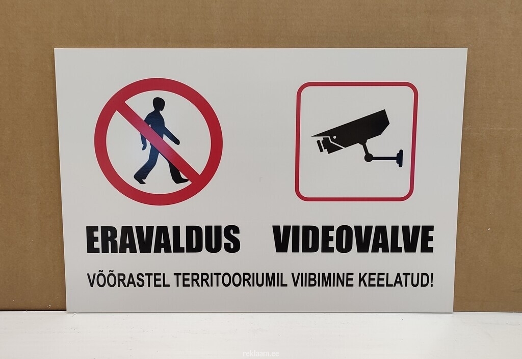 Eravaldus Videovalve hoiatussilt